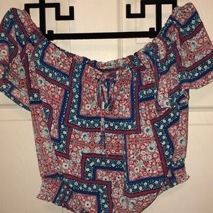 LILY WHITE Off the shoulder crop top